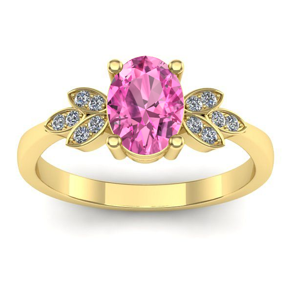 Inel cu safir roz oval