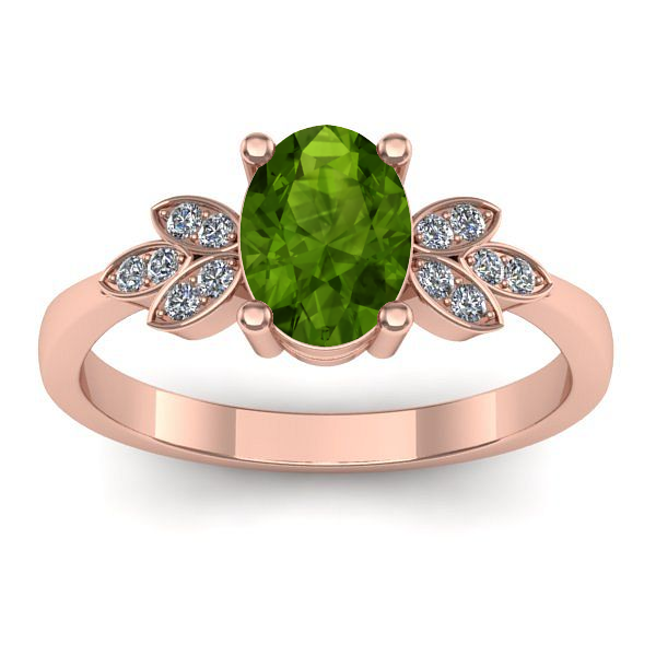 Inel logodna cu peridot oval