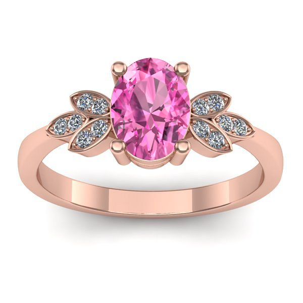 Inel de logodna cu safir roz oval