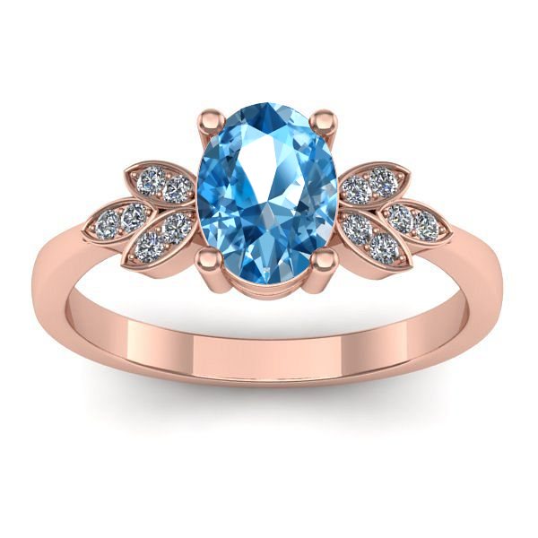 Inel logodna cu topaz blue oval