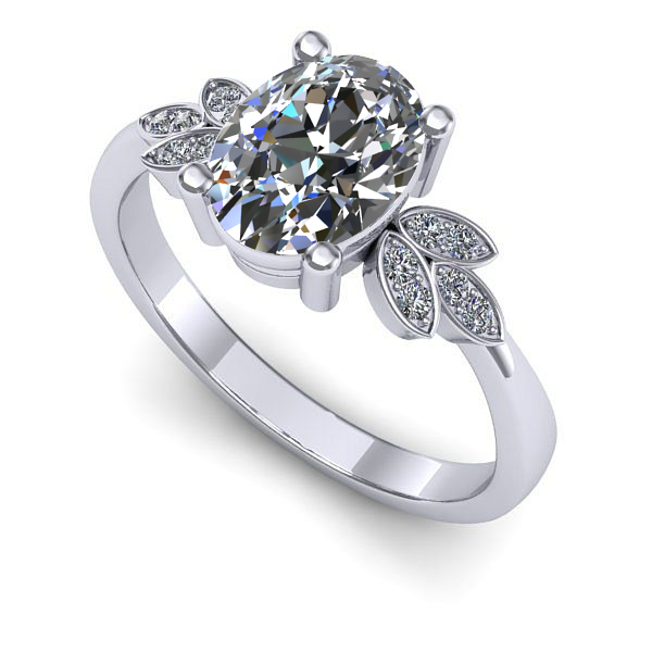 Inel din aur alb cu diamant de laborator