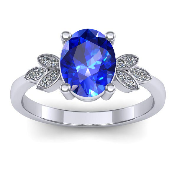 Inel de logodna cu safir oval