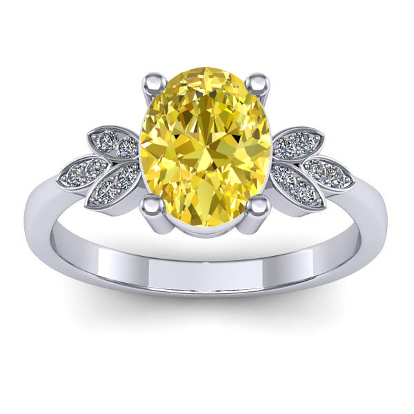 Inel cu safir galben oval