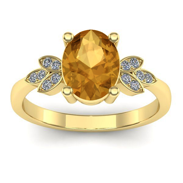 Inel cu citrin oval