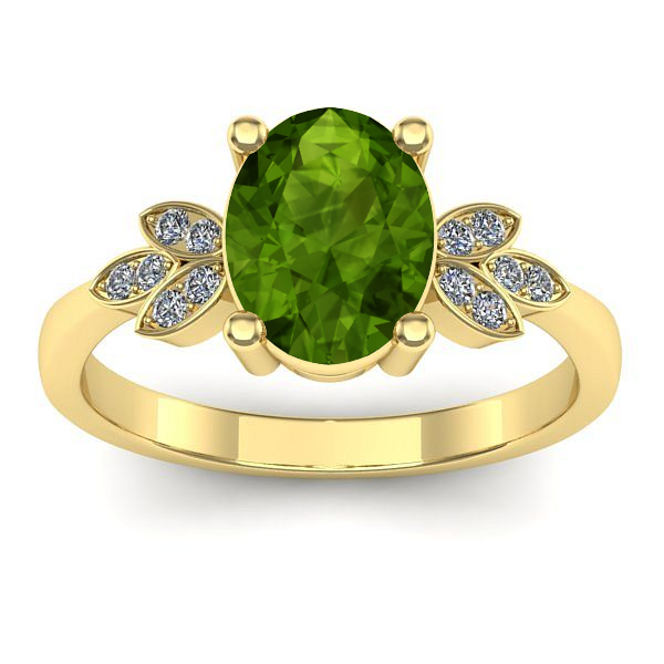 Inel logodna cu peridot oval
