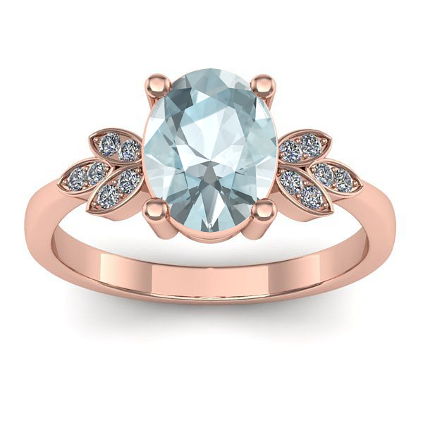 Inel logodna cu aquamarin oval