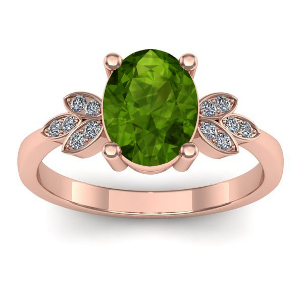 Inel de logodna cu peridot oval