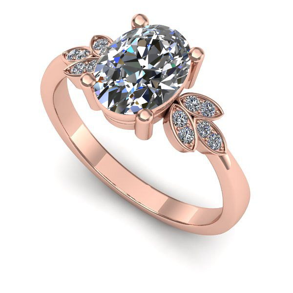 Inel din aur roz cu diamant de laborator