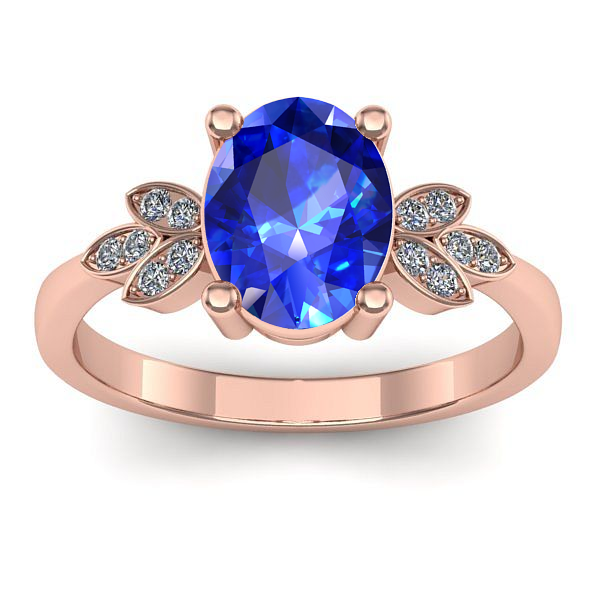 Inel de logodna cu safir oval