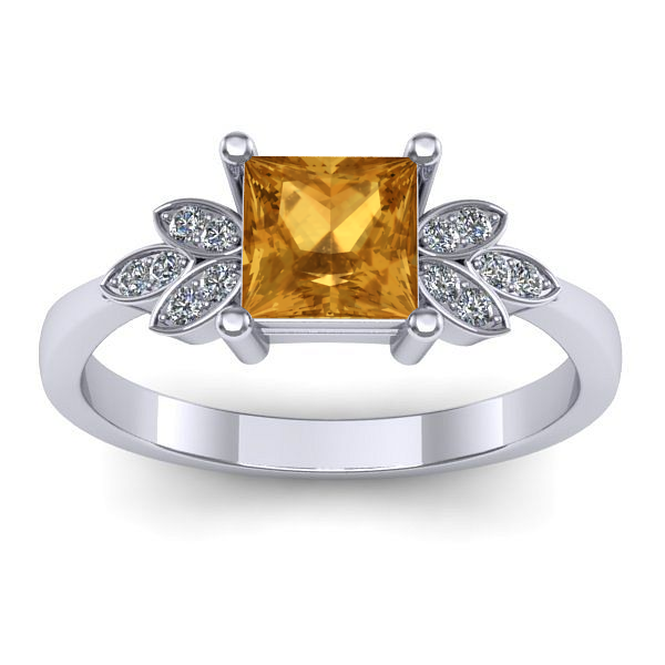 Inel de logodna cu citrin patrat