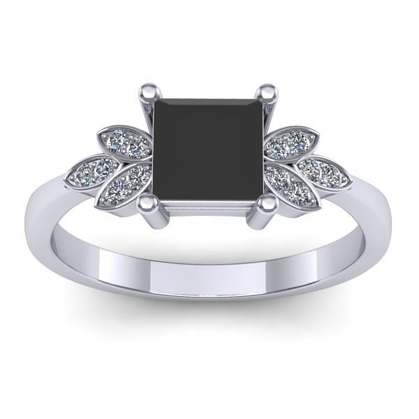 Inel de logodna cu diamant negru patrat