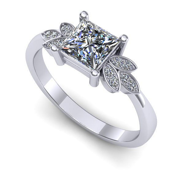 Inel de logodna din aur alb cu diamant de laborator