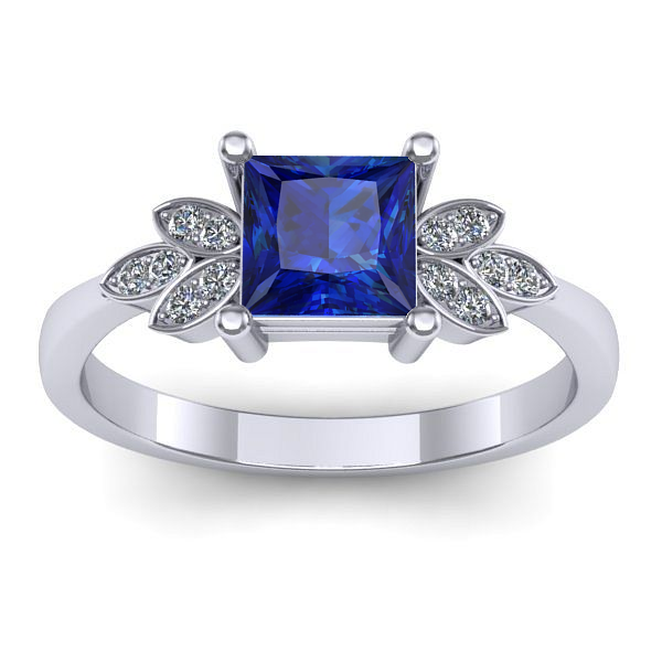 Inel de logodna cu safir patrat