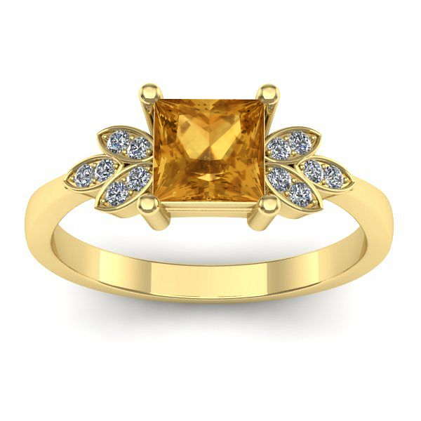 Inel de logodna cu citrin patrat