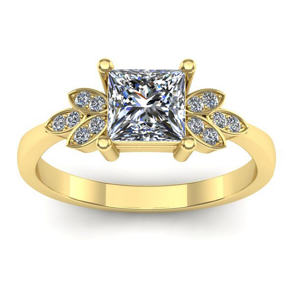 Inel logodna cu diamant de laborator patrat