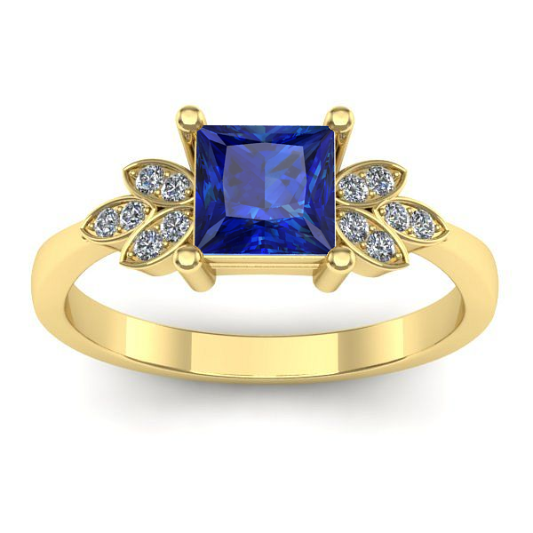 Inel cu safir patrat