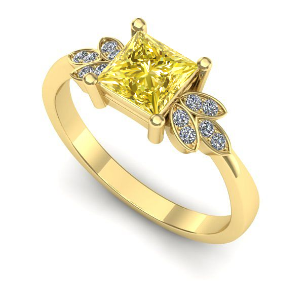 Inel din aur galben cu safir galben