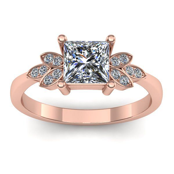 Inel cu diamant de laborator patrat