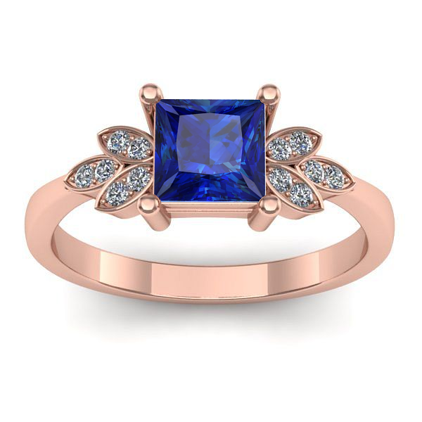 Inel cu safir patrat