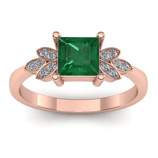 Inel logodna cu smarald patrat