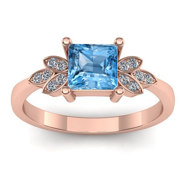 Inel de logodna cu topaz blue patrat
