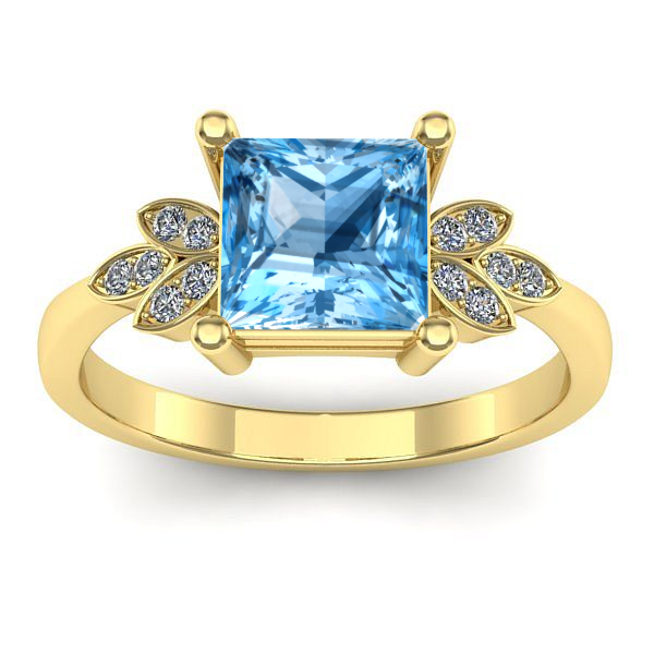 Inel logodna cu topaz blue patrat