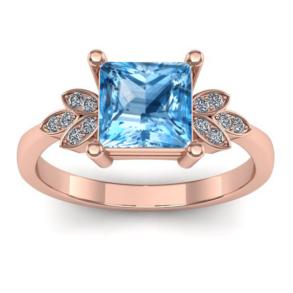 Inel cu topaz blue patrat