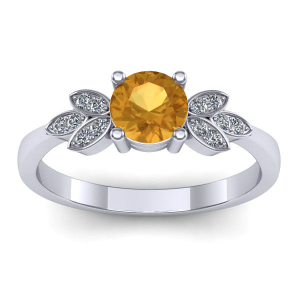 Inel de logodna cu citrin rotund