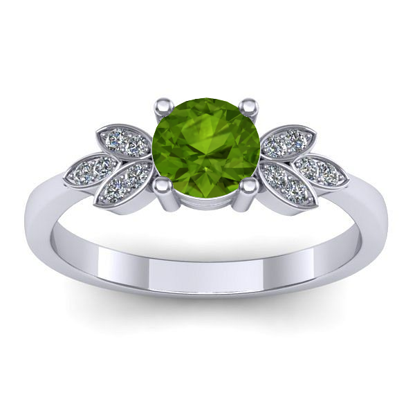 Inel de logodna cu peridot rotund