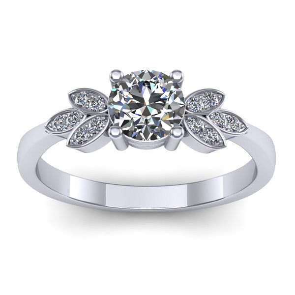 Inel cu safir alb rotund