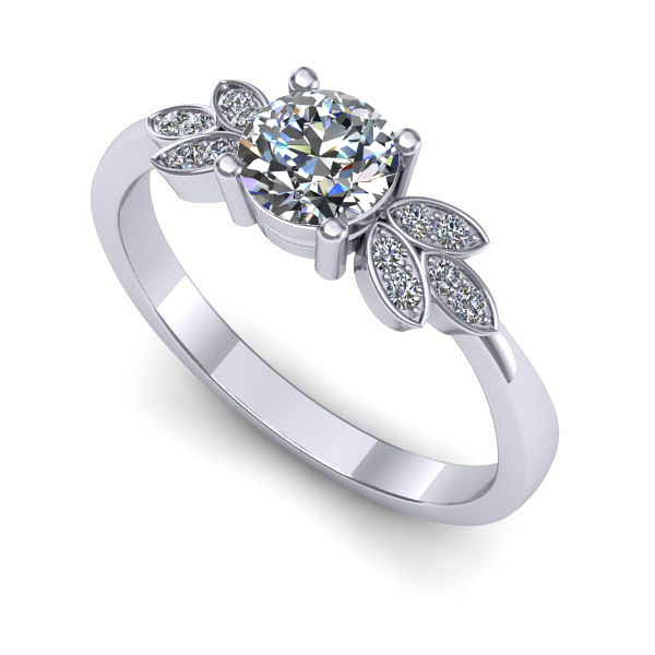 Inel din aur alb cu diamant de laborator