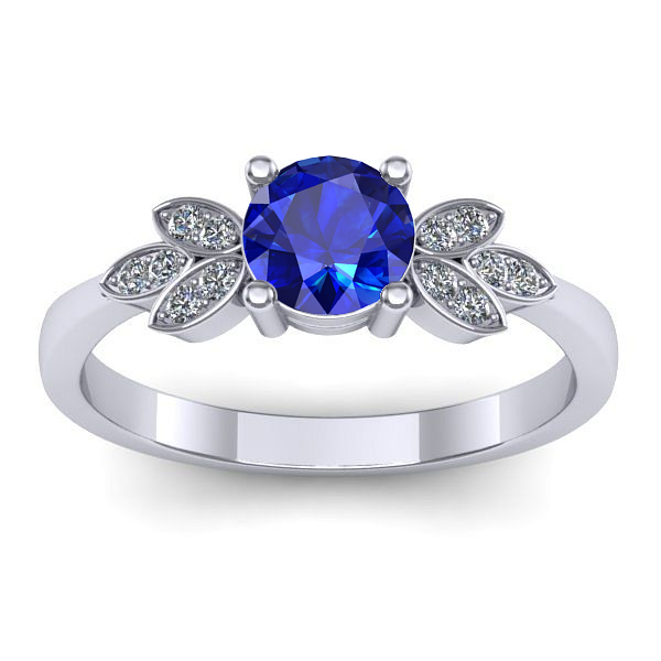 Inel logodna cu safir rotund