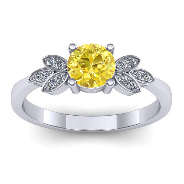 Inel de logodna cu safir galben rotund