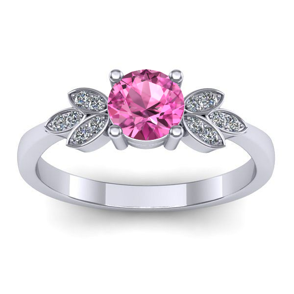 Inel de logodna cu safir roz rotund