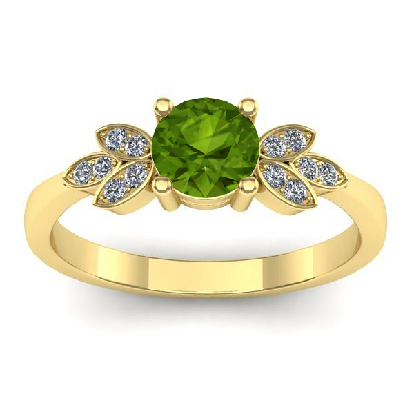 Inel cu peridot rotund