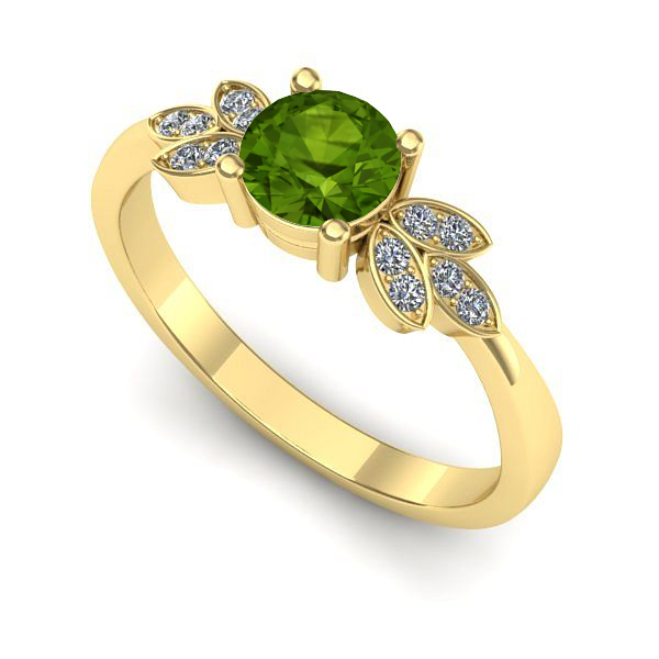 Inel din aur galben cu peridot