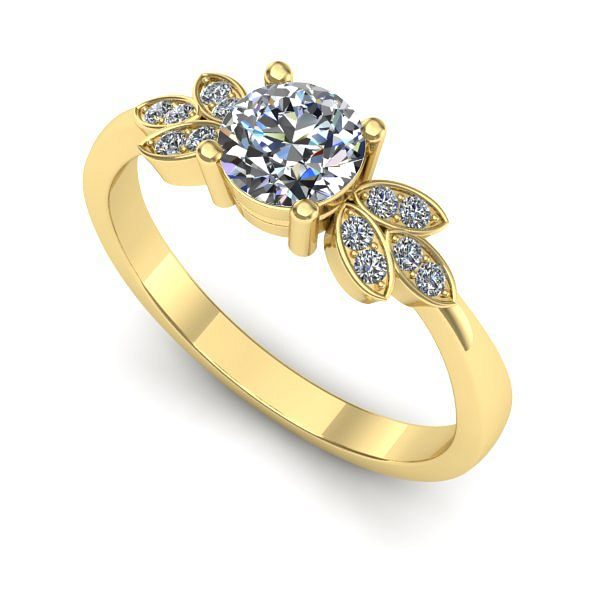 Inel de logodna din aur galben cu diamant de laborator