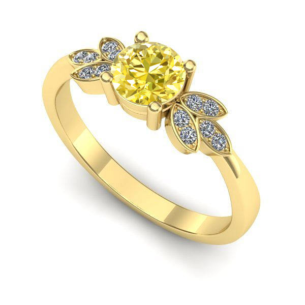 Inel din aur galben cu safir galben