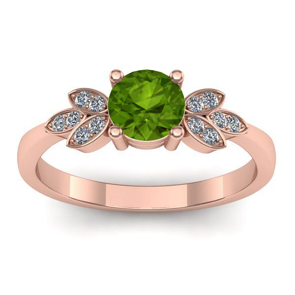 Inel logodna cu peridot rotund