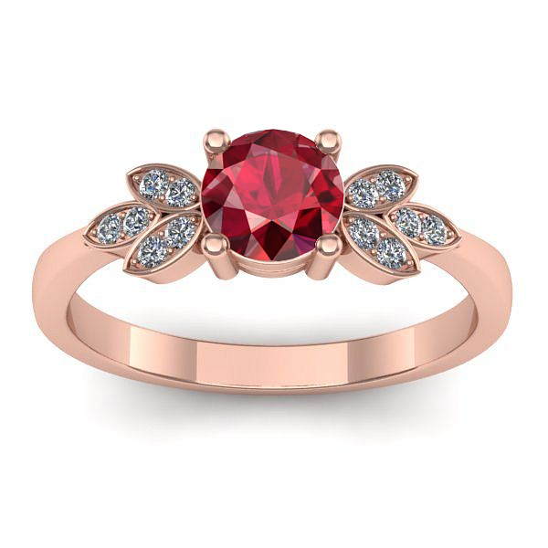 Inel logodna cu rubin rotund