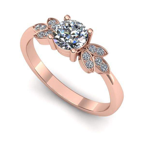 Inel din aur roz cu diamant de laborator