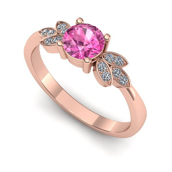 Inel din aur roz cu safir roz