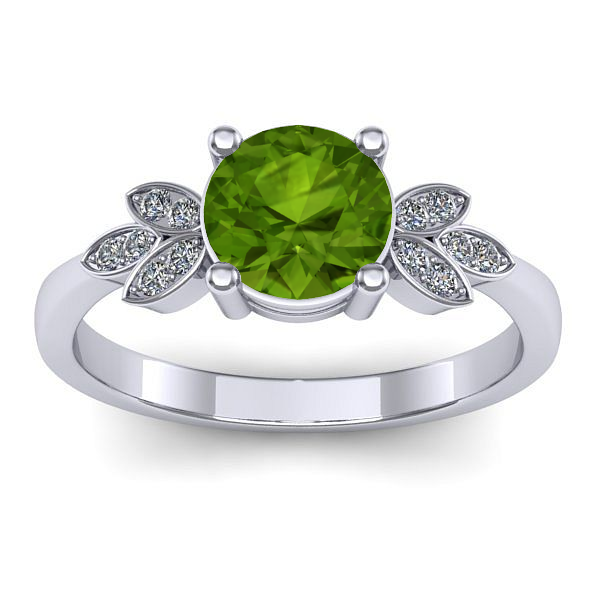 Inel logodna cu peridot rotund