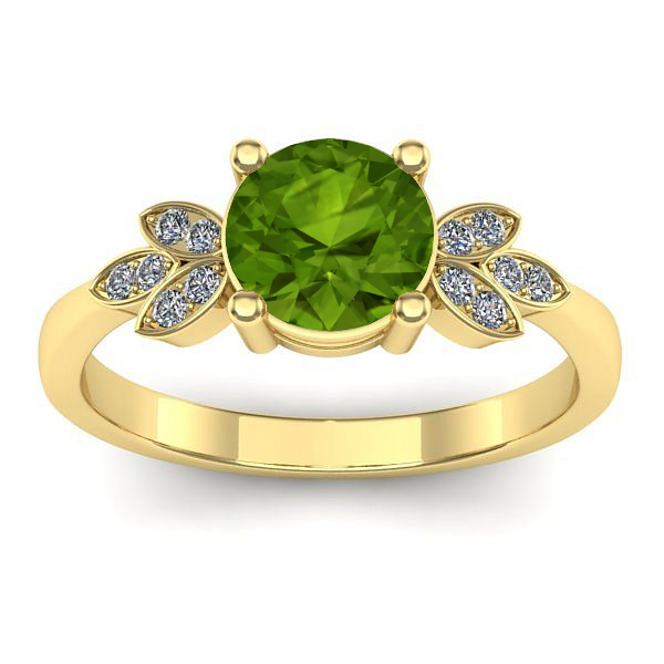 Inel cu peridot rotund