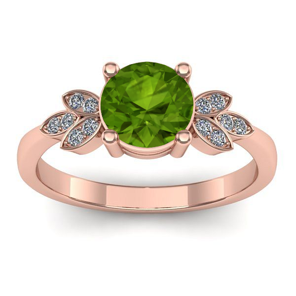 Inel logodna cu peridot rotund