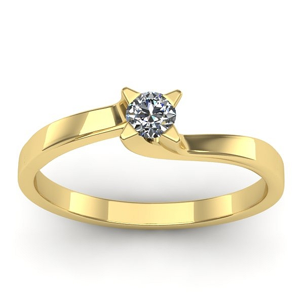 Inel cu diamant rotund