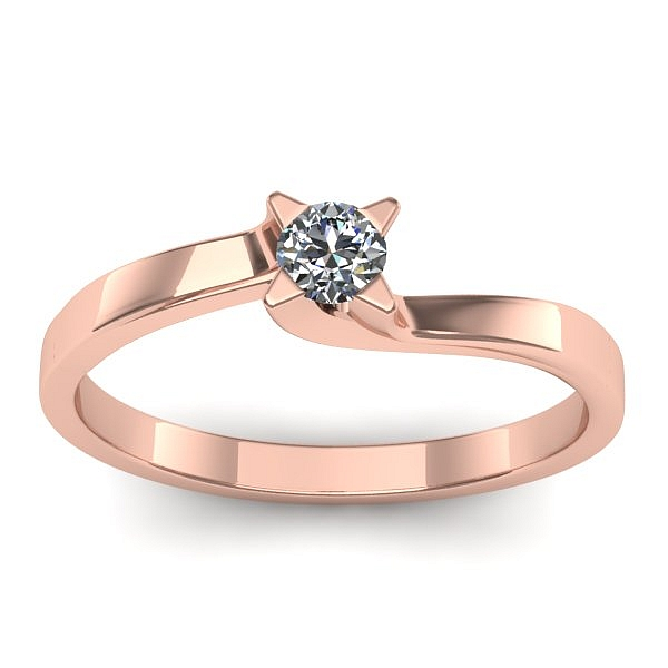 Inel cu diamant rotund