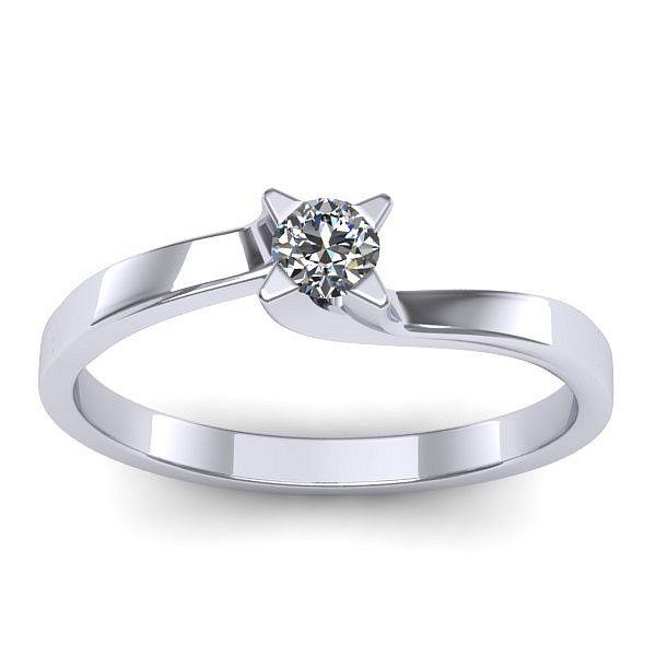 Inel de logodna cu diamant rotund