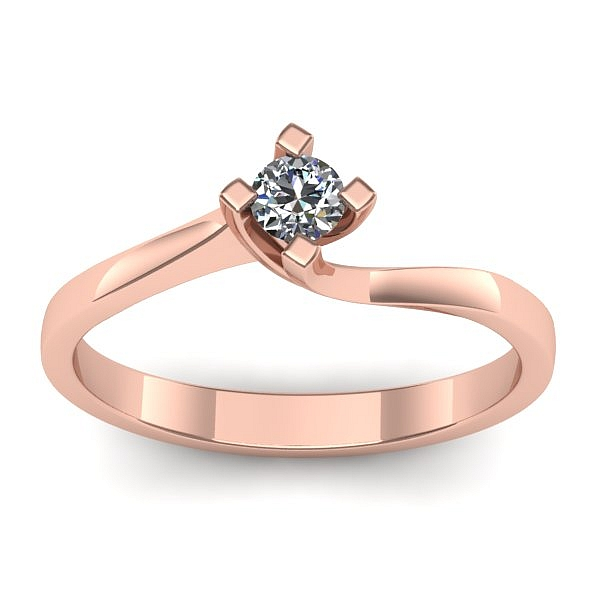 Inel cu diamant rotund