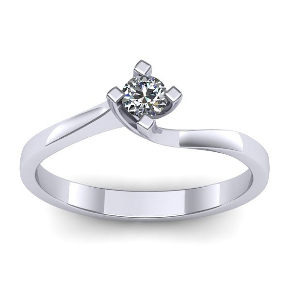 Inel logodna cu diamant rotund